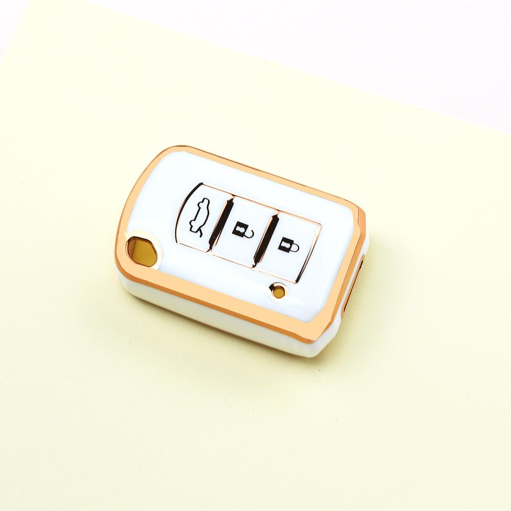 2/3 Buttons Gold Edge TPU For Mitsubishi ASX ASH Outlander Lancer EX Galant Pajero L200 Car Key Cover Case Protector Accessories