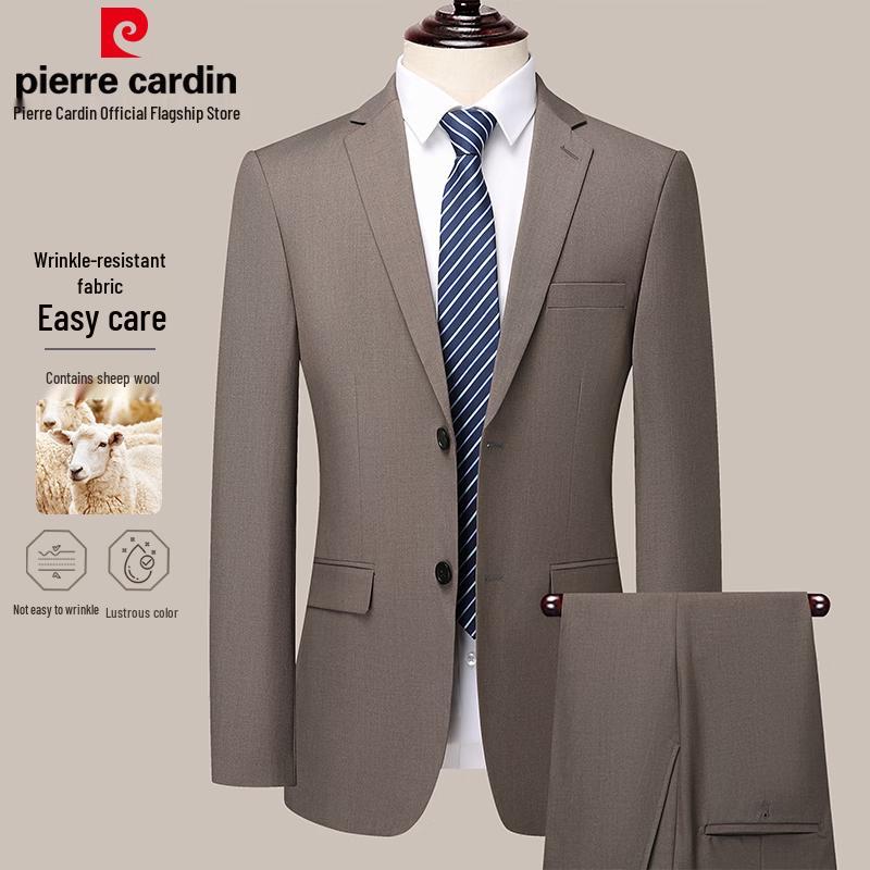 Мужской костюм-тройка Pierre Cardin, шерстяная смесь, приталенный крой 5XL