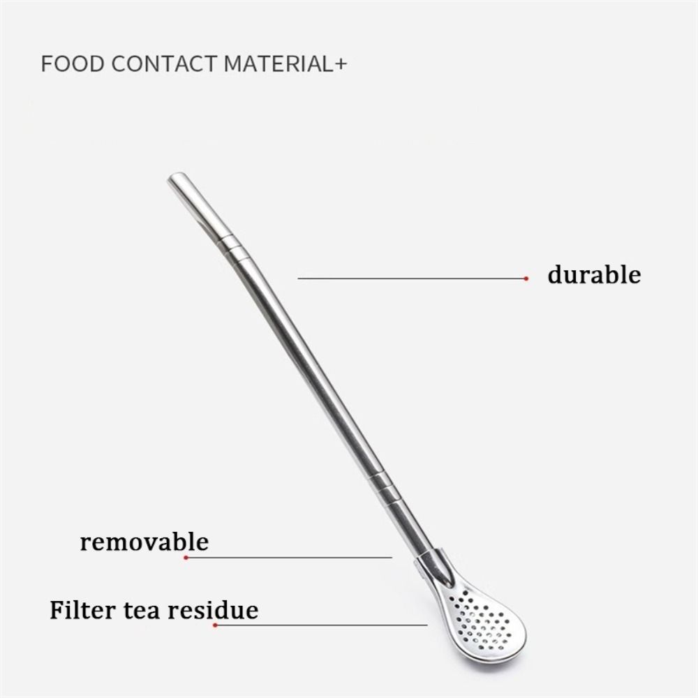 2/4Pcs Bombilla Gourd Yerba Mate Filter Easy Cleaning 2 IN 1 Straw Spoon Tea Filter Bar Accessories