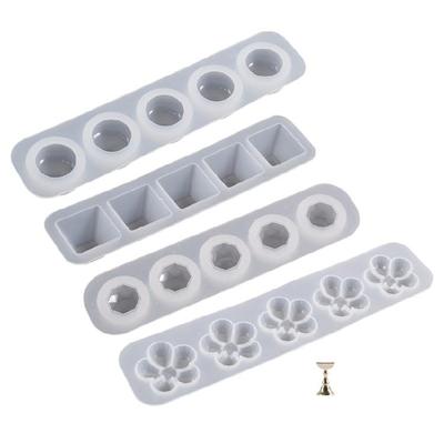 Supporto Espositore per Unghie Stampo in Silicone di Resina Porta Unghie Finte Stampo per Colata in Resina Epossidica