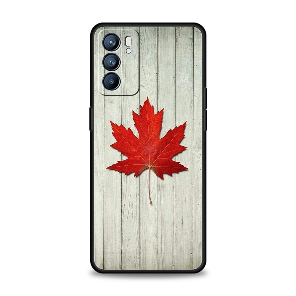 Maple Canada Flag Love Football Phone Case For Oppo Find X5 A54 A53 A52 A9 2020 A15 A95 A16 A76 A74 Reno7 SE Reno6 Pro 5G Cover