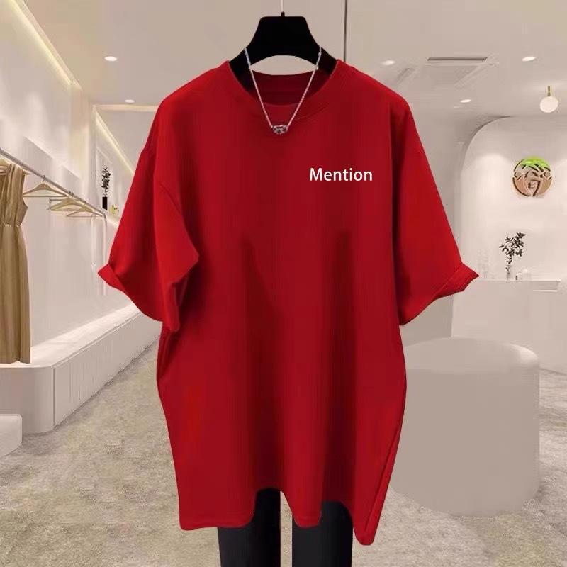 

Pure cotton shoulder long short-sleeved T-shirt women s 2025 early spring new large size loose top bottoming shirt women s summer XXXXL