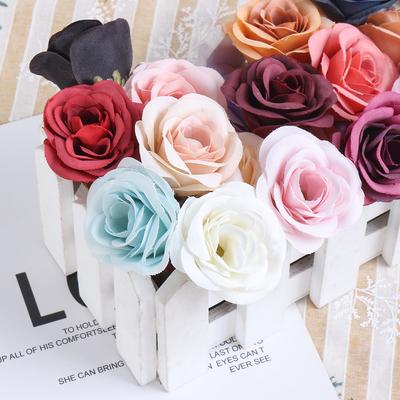 10Pcs Rose Artificial Flowers 7CM Silk Fake Flower Head For Home Decor Wedding Marriage Decoration DIY Craft Garland Accessories