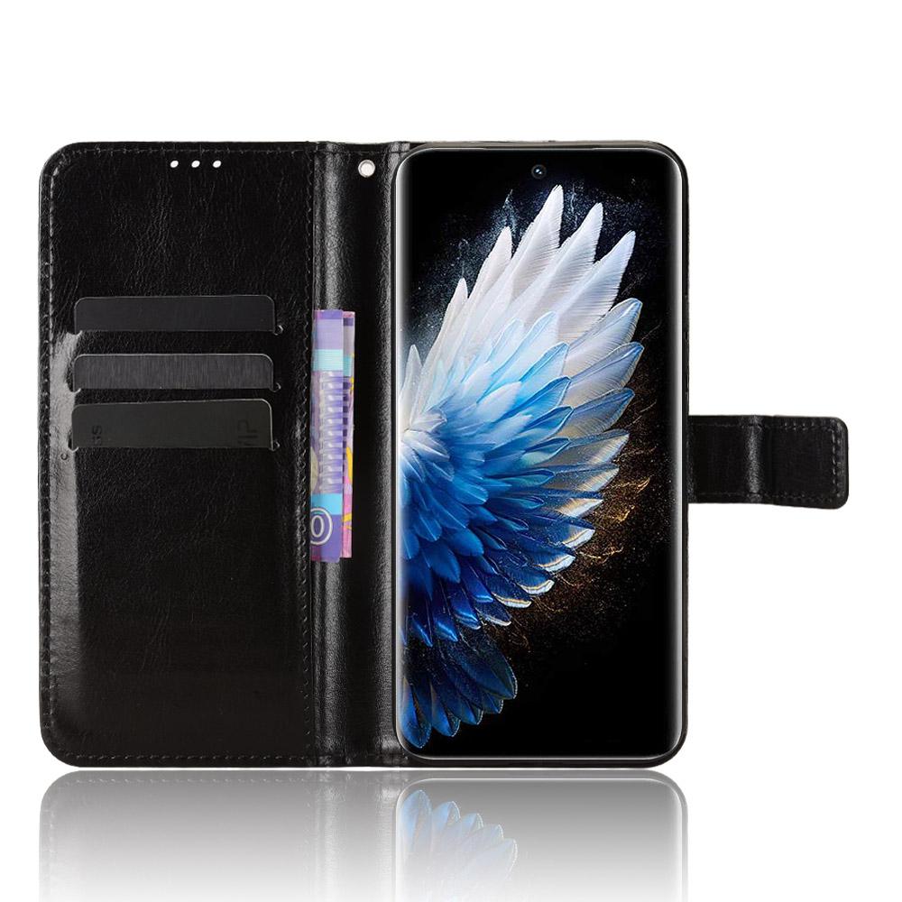 For TECNO Spark 40 Pro+ 4G PU Leather Case with Strap Crazy Horse Texture Phone Wallet Cover