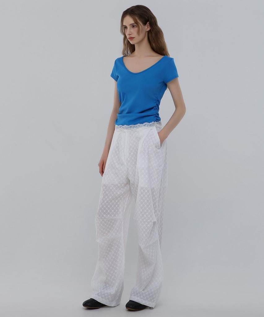 CHICKS Punched Parachute Pants White