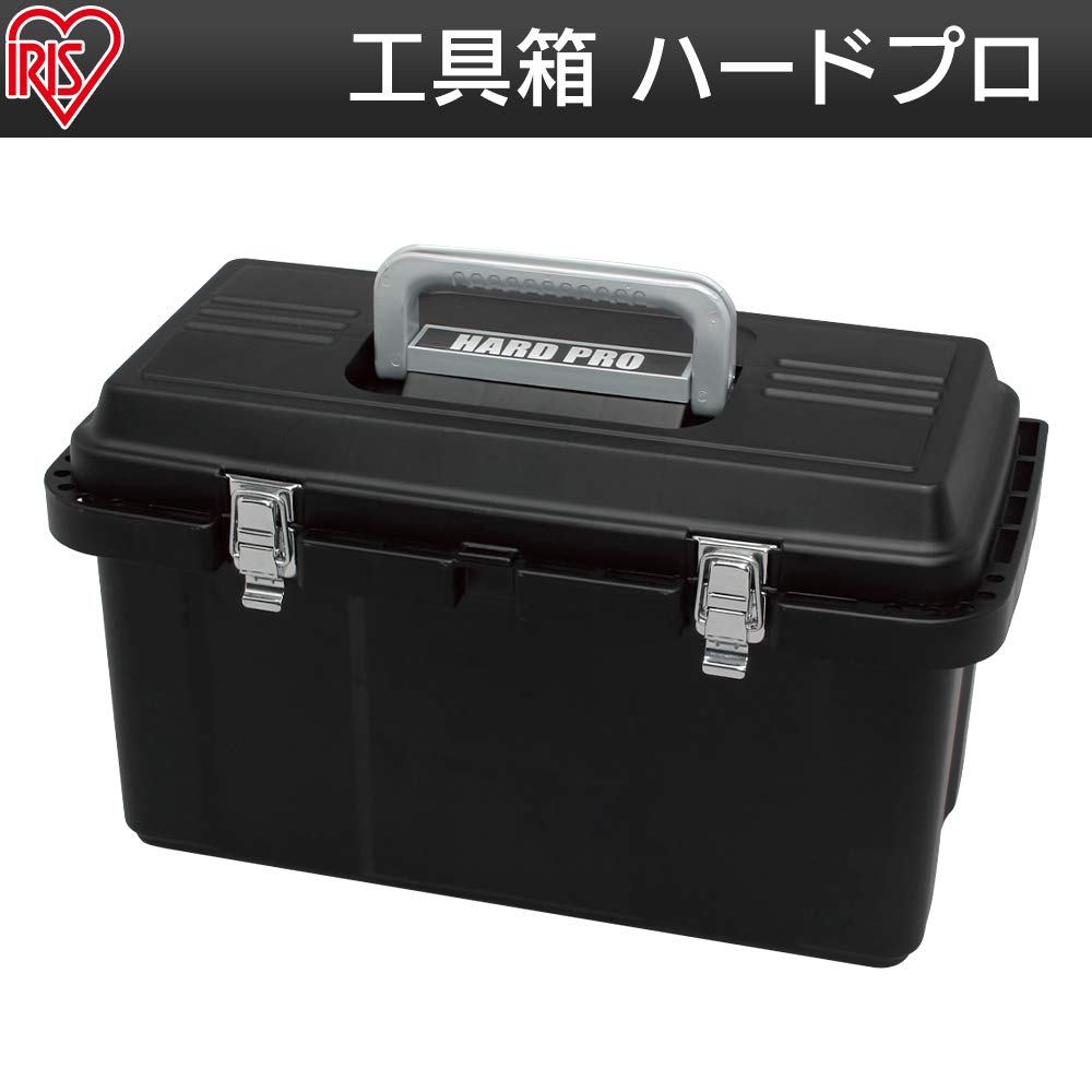 IRIS OHYAMA Tool Box Width 53 x Depth 27 x Height 31 Power Hand Parts Deep 2 Inner Portable Clear Convenient Holder on Side of Main Hard Pro Eco Black