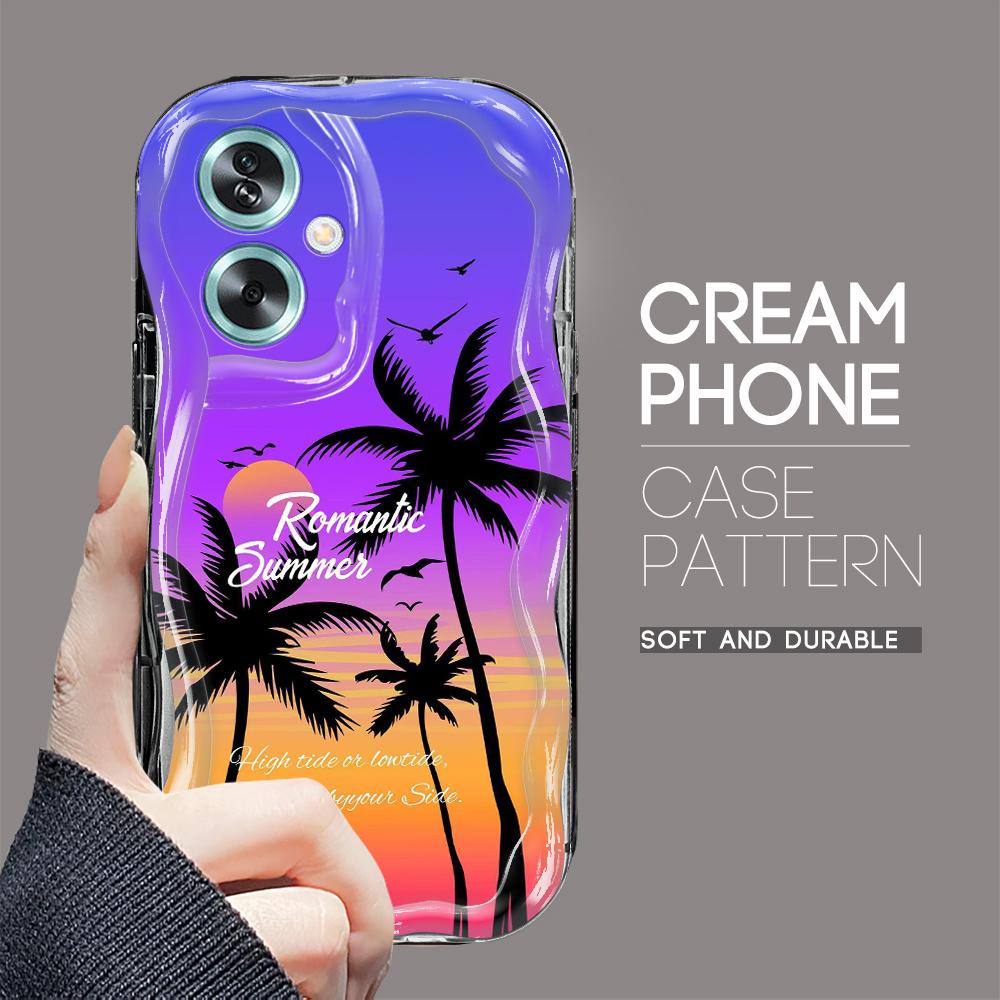 Cute Cartoon Pattern Cream Texture Casing Wavy Edge Soft Silicone Cover Phone Case for OPPO Reno Realme