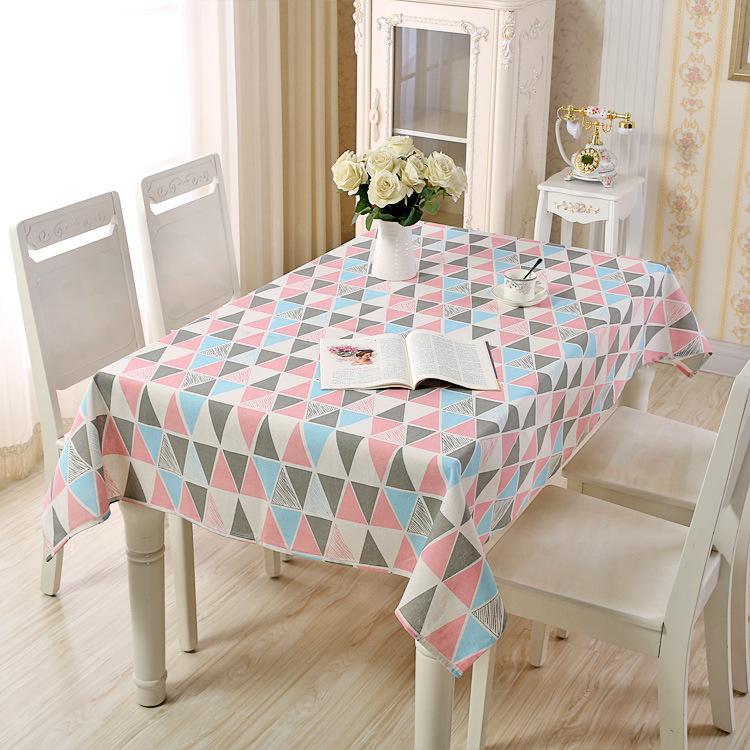 Cotton And Linen Tablecloth Simple Pastoral Plaid Household Geometric Rectangular Coffee Table Tablecloth Table Cloth Direct Sales