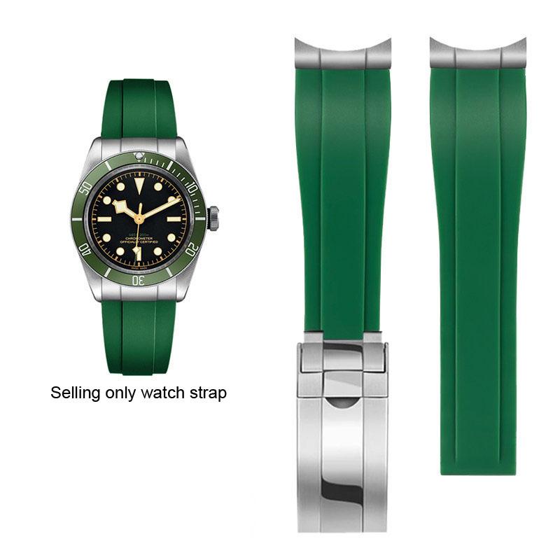 Miękki Gumowy Pasek do Tudor 39mm 1958 BB58 Black Bay Panda Pro Black Shield Pasek do Zegarka Stalowy Złącze Końcowe Bransoleta 20mm 21mm 22mm