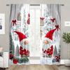 Set Of 2 Santa Claus Christmas Balloon Pattern Printed Curtains Decorations Home Room Curtain Polyester