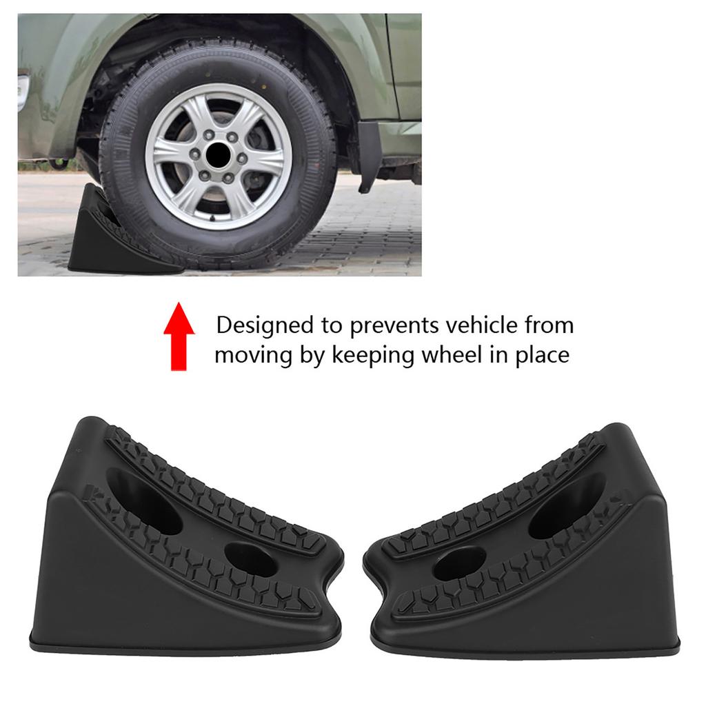 2pcs Car Antislip Block Plastic Car Tyre Slip Stopper Wheel Alignment Block