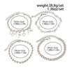 4Pcs/Set Punk Cross Rivet Star Pendant Bracelet for Men Women Hiphop Multi-Layer Cuban Chain Bracelet Set Jewelry Gifts