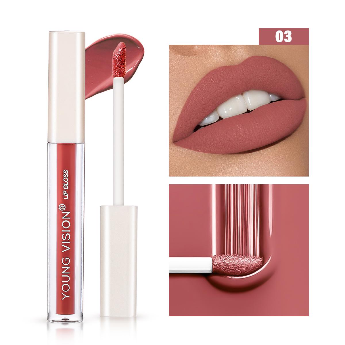 

6-цветный бархатный блеск для губ Водостойкий Не легко размазывается Не легко испачкается Легко наносится Макияж Блеск для губ Doodle Жидкая бархатная помада 03#