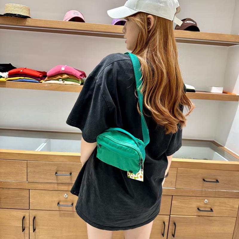 Macaron Small Square Bag Waterproof Lightweight Chest Bag Casual All-match Small Bag Single Shoulder Crossbody Phone Bag Portable