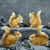4 Stück Eichhörnchen Harz Handwerk Ornamente Miniatur Kleine Eichhörnchen Dekorationen für Garten Bonsai Sukkulenten Pflanzer Kreatives Harz