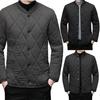 Autumn Winter Solid Color Cotton Jacket Stand Collar Long Sleeve Quilted Padded Thickened