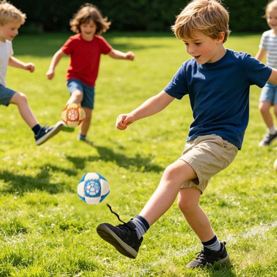 Creative Footbag Toy, Handmade Knitted Juggling Balls for Kids Adults, Colorful World Bean Bags for Outdoor Game