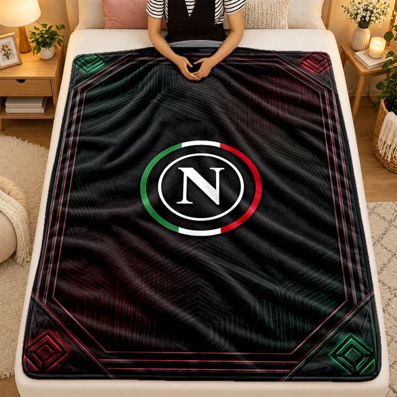 Flannel BlanketNapoli FC Warm Soft Throw Blanket for Indoor Sofa Bed Living Room Use