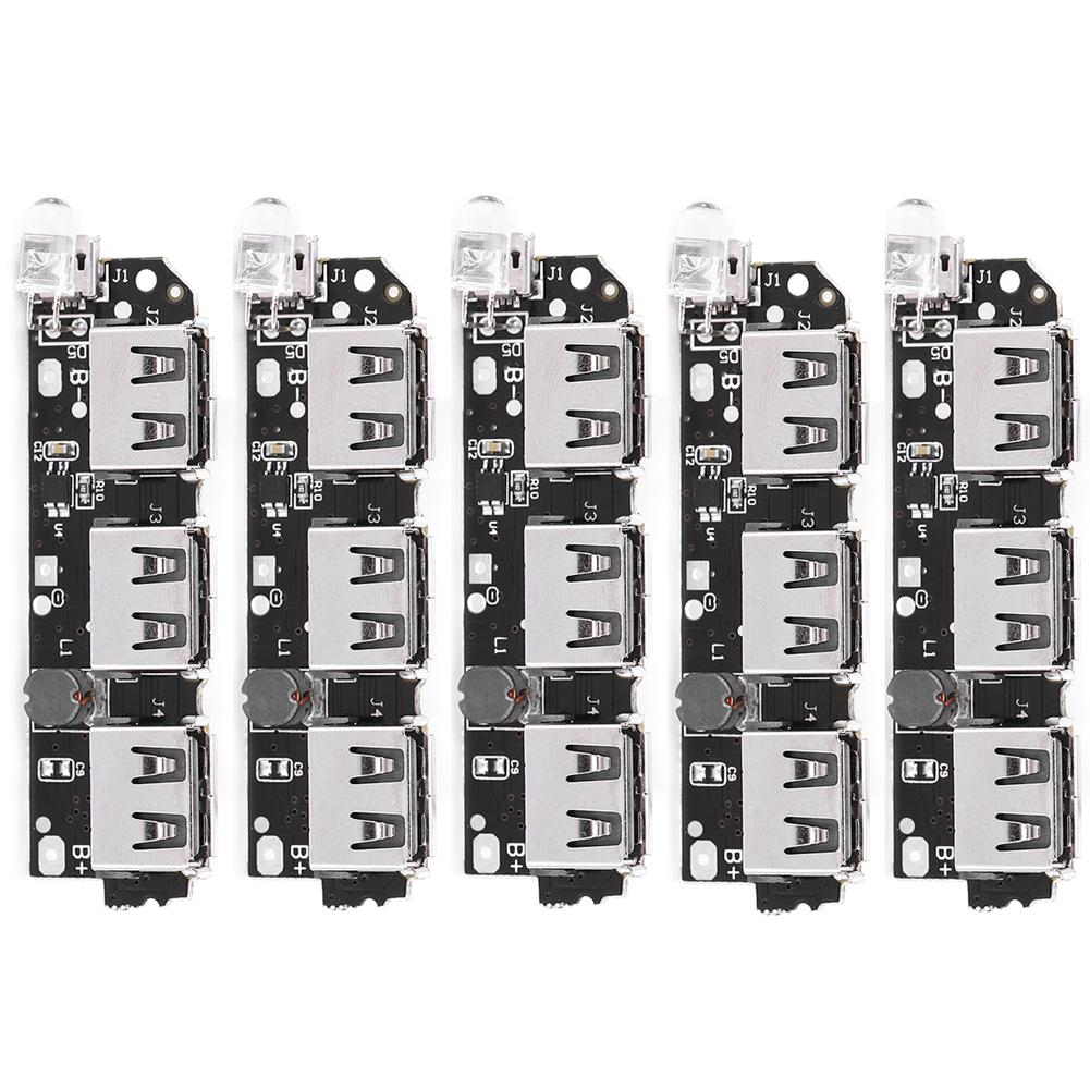5Pcs Power Bank Charger Module 3USB DIY Mobile Circuit Board Electronic Component 5V2.1A