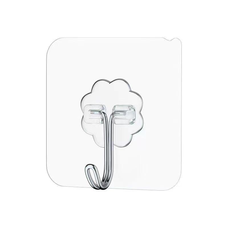 Transparent No-Drill Strong Adhesive Wall Hook for Bathroom & Kitchen