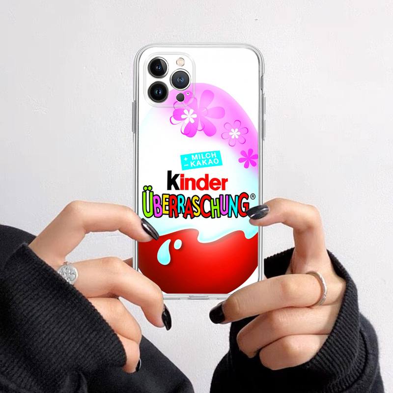 New Trolly egg KINDER JOY Surprise Phone Case For iPhone 14 13 12 11 Pro Max XS X XR SE 2020 6 7 8 Plus Mini Transparent Shell