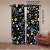 2Pcs Boho Curtain Cute Floral Black Curtain Rustic Country Flower Elegant Suitable For Bedroom Living Room Dining Room And