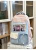 Schoolbag Japanese new high-value fresh and sweet contrasting splicing backpack junior high school students lightweight large-capacity backpack