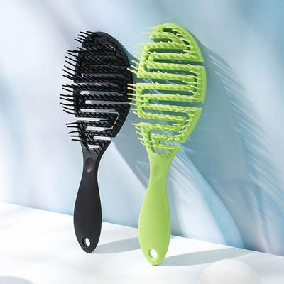 Nasse Bürste, trockener, gebogener Kamm, Massagekamm, flauschige Form, Rippen, Lockenkamm für nasses Haar