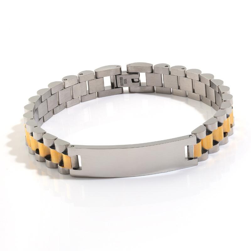 Stainless Steel Bracelet with Strap - High-end, Fashionable, Retro, Versatile Hand Jewelry for Both Men and Women