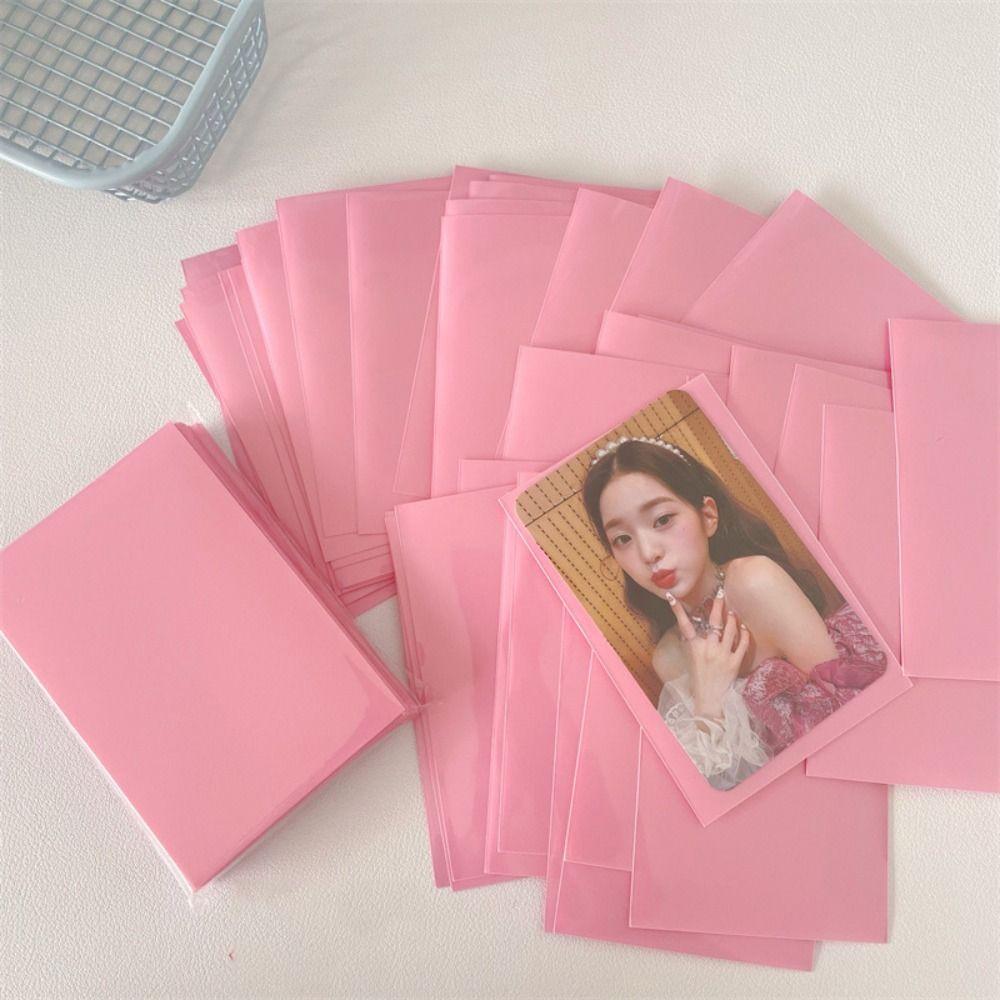 10pcs/set Two-layer Idol Photo Protective Cover Macaron Color Photo Card Film  Photo Storage