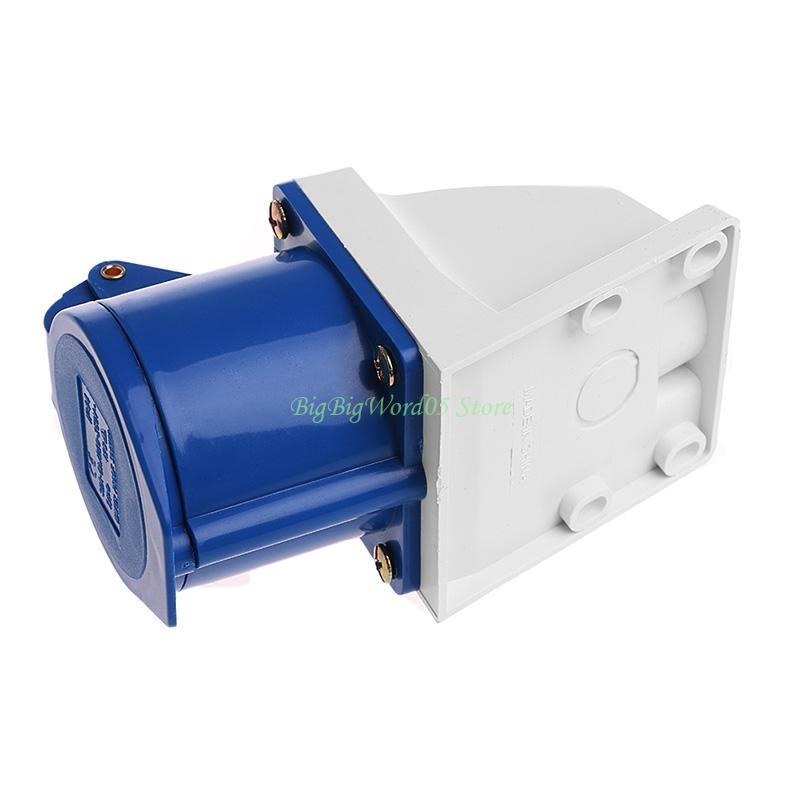 24TE 32 Amp 3pin Industrial Socket 220V-250Volt Weatherproof IP44 Waterproof 2P+E 32A