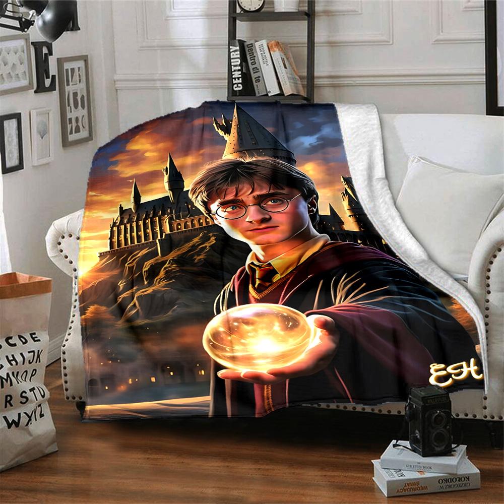 1pc Hogwarts School of Witchcraft and Wizardry Magic Flannel Blanket - Soft Warm Throw for Home, Office, TravelL1322