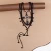 Punk dark wind cross pendant necklace design sense stacked collarbone chain jewelry