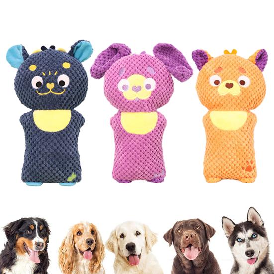 Squeaky Dog Toys for Small Dogs and Puppies Cartoon Shape Chew Toy Corn Velvet Interactive Chew Toy for Teeth Cleaning and Oral Care