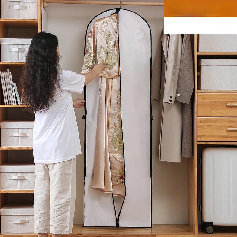 Dustproof Hanging Garment Bags for Suit & Dress, Foldable Wedding Dress Storage Cover