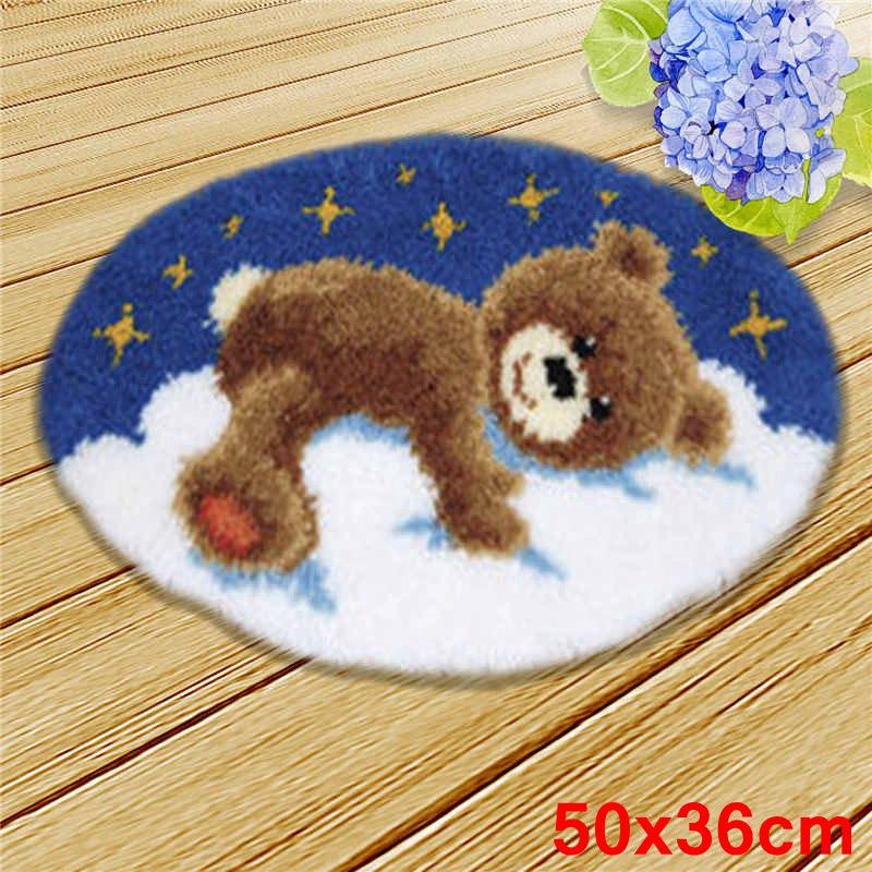 Cartoon Animal Latch Hook Pillow Smyrna Package Hooks Hand Knitted Embroidered Pillow Carpet Embroidery Set Latch Hook Rug Kits