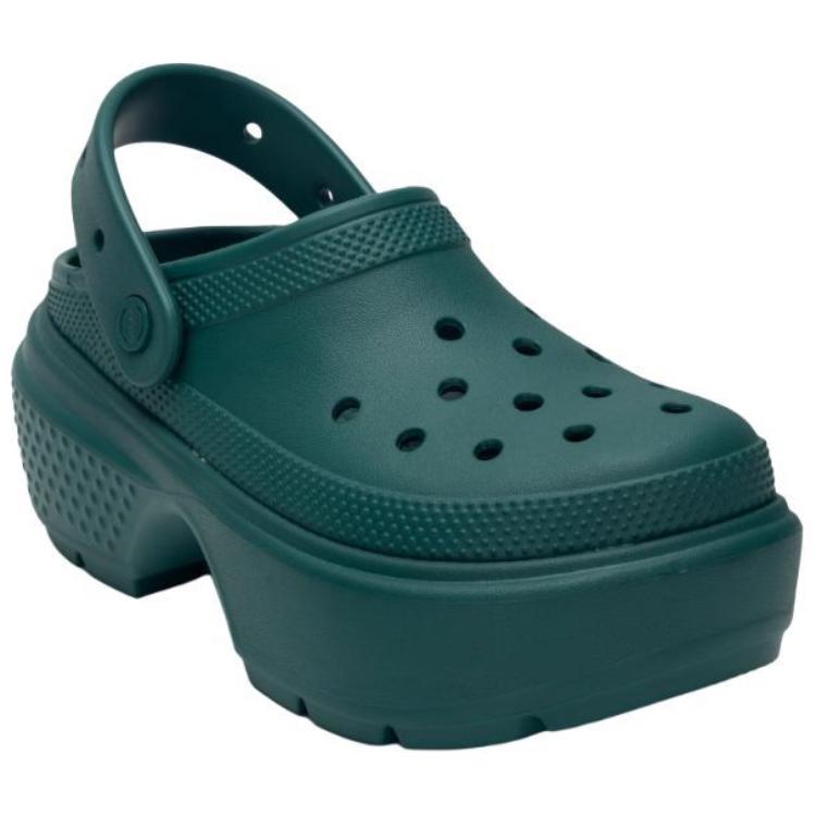 Crocs Lightweight Slip-On Clogs Women Footwear Dark-Green 209347-302