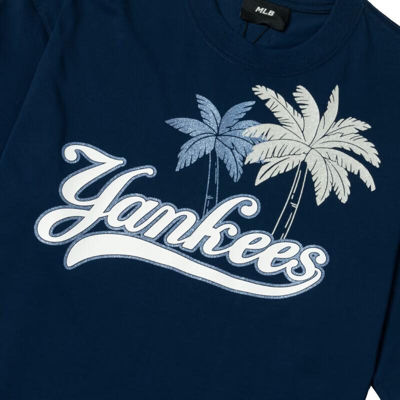 New MLB T Shirts Unisex Navy Blue 3ATSX0343-50NYS