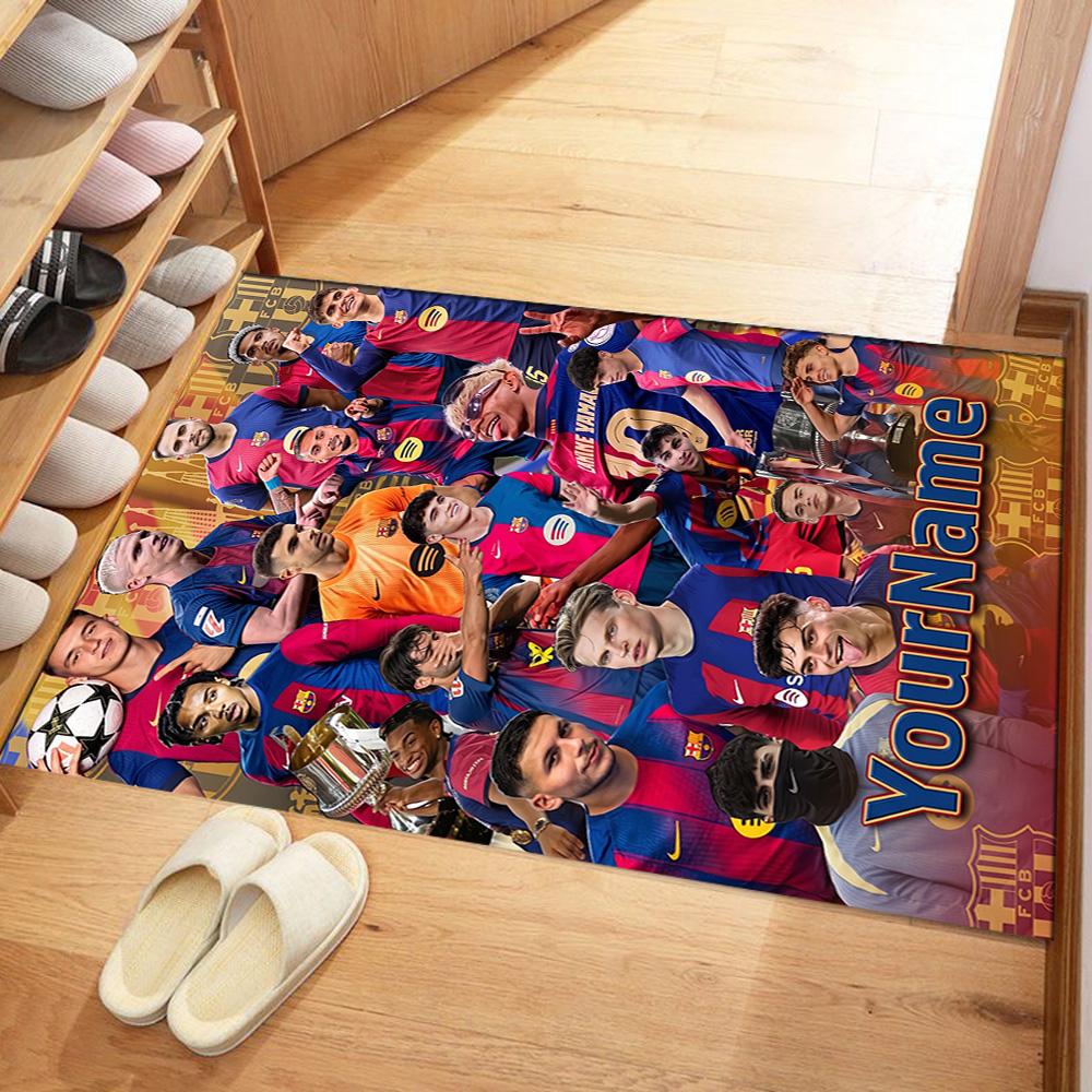 Fc Barcelona Personalized Name Floor Rug Office Rug Design for Study room Decorate room Kitchen Balcony Antislip Carpet Anime Office Decor