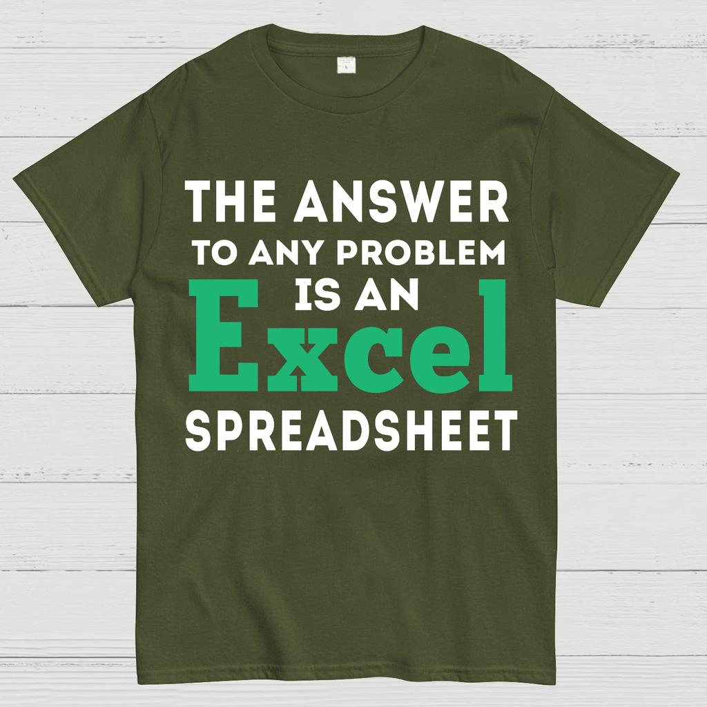 The Answer To Any Problem Is An Excel Spreadsheet Sarcasm Cotton Summer Casual Cool Loose T-Shirt