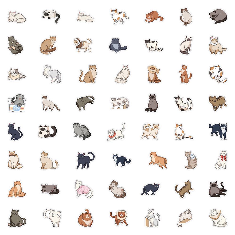 70 Sheets Kitten Stickers: Cute Cat Memes & Realistic Internet-Famous Cats Collection