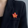 Rinhoo Full Rhinestone Maple Leaf Brooches For Women Luxury Red Green Blue Crystal Leaves Lapel Pins Fashion Plant Badge Jewelry