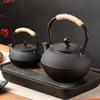 GOWKE 1.2L Cast Iron Teapot with Copper Handle and Lid