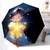 1pc Sturdy 8-Bone Auto Umbrella, Stars Umbrella, Digital Printed, Foldable Umbrella for On-the-Go Outdoor Use