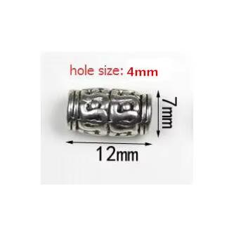 20Pcs/Lot Tibetan Silver Carved Tube Spacer Beads Charms Metal Hollow Big Hole Beads For DIY Bracelet Jewelry Making Accessories