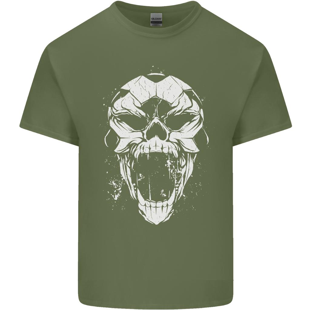 A Football Skull Footy Soccer Unisexs Light Cotton TShirt