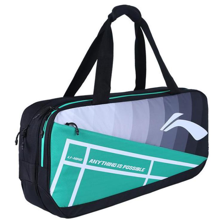 Li Ning Fabric Badminton Bag, One Shoulder Handbag Regular Unisex Black Green ABJS019-2