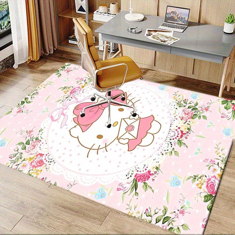 1pc Hello Kitty Office Carpet Under Chair Mat Gift Universal Cute Cartoon Rug for Room Decor Birthday Present Bedroom Flooring Mat Pink Flor