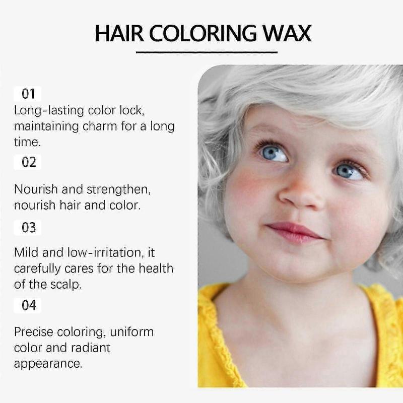 Wiieey White Children's Color Hair Cream Easy To Color Easy To Clean Natural Color Children's Beauty Pomade