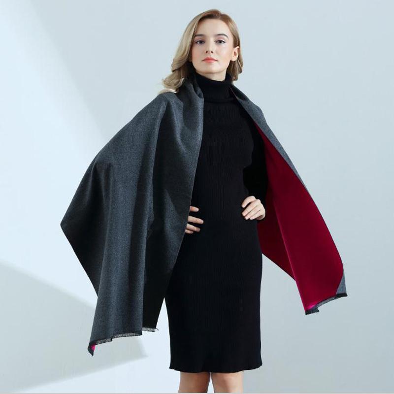 Double-Face Women Cashmere Pashmina Solid Shawls And Scarves Thicken Warm Wrap Winter Woman Scarf Thick Blanket Design